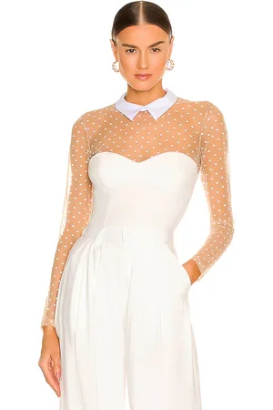 FLEUR DU MAL Body con tul de lunares collared en color talla L en - . Talla L (también en S, XS).