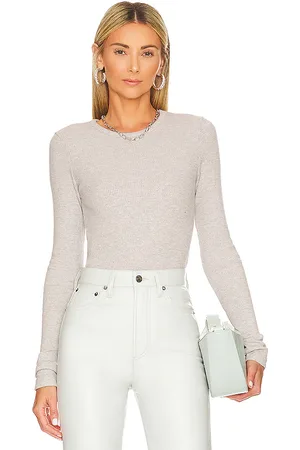 AGOLDE Alma shrunken crew neck en color gris talla L en - Grey. Talla L (también en XL).