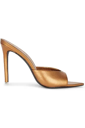 BLACK SUEDE STUDIO Pantunfla brea en color bronce metálico talla 5 en - Metallic Bronze. Talla 5 (también e