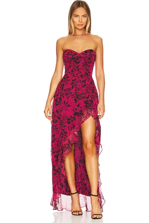 Amanda Uprichard Vestido largo eden en color burgundy talla M en - Burgundy. Talla M (también en S, XS).