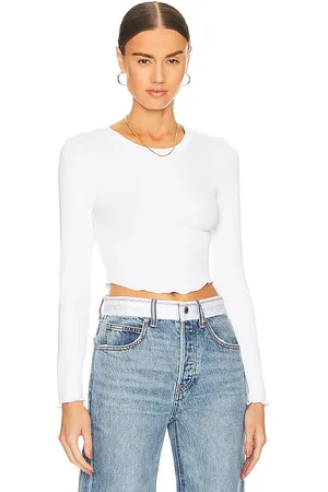 LnA Arya cropped long sleeve top en color talla M en - White. Talla M (también en L, S, XL, XS).