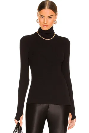 ENZA COSTA Sweater knit long sleeve turtleneck en color talla M en - Black. Talla M (también en XS).