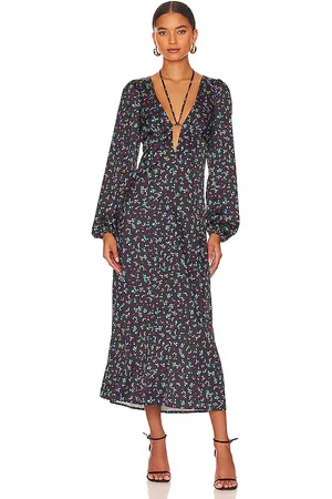 AFRM Vestido portia en color negro talla S en - Black. Talla S (también en XS, XXS).
