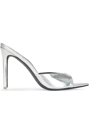 BLACK SUEDE STUDIO Pantunfla brea en color plateado metálico talla 6 en - Metallic Silver. Talla 6 (también