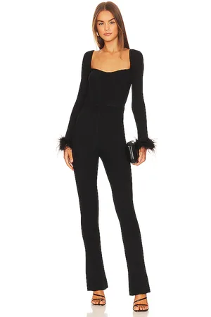 Lovers And Friends Evana feather jumpsuit en color talla M en - Black. Talla M (también en S, XL, XS).