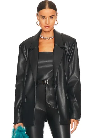 WeWoreWhat Faux leather blazer en color talla M en - Black. Talla M (también en S).