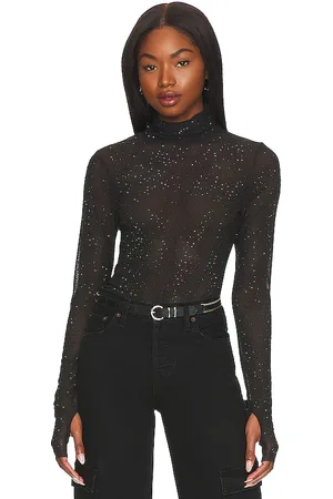 AFRM Zadie top en color negro talla XL en - Black. Talla XL (también en XXS).
