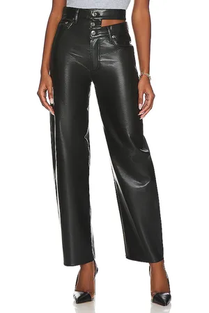 AGOLDE Recto(a) recycled leather broken waistband en color negro talla 31 en - Black. Talla 31 (también en 32, 33, 34).