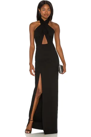 Amanda Uprichard Vestido largo zahara en color talla L en - Black. Talla L (también en M, S, XL, XS).