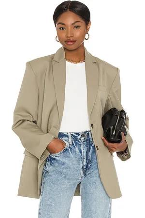 ANINE BING Vestido blazer quinn en color bronce talla L en - Tan. Talla L (también en M, S).