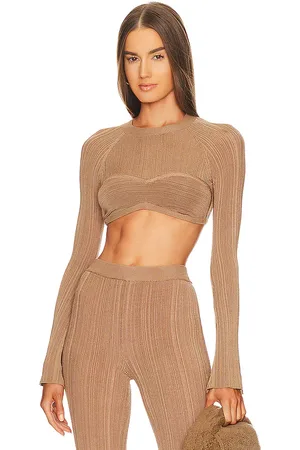Michael Costello X revolve kadri top en color marrón talla M en - Brown. Talla M (también en S, XL, XS).