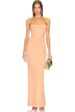 Michael Costello Vestido largo briggs en color talla L en - Peach. Talla L (también en XL).