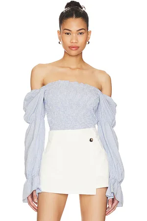 MORE TO COME Abigail smocked top en color bebe talla M en - Baby Blue. Talla M (también en S).