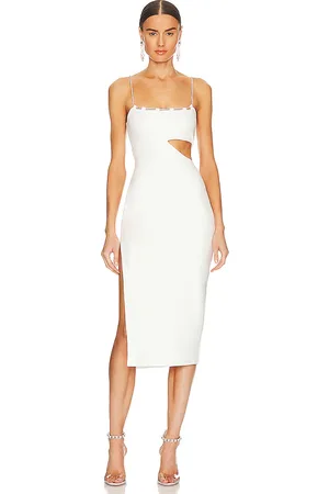 Lovers And Friends Vestido midi charlotte en color talla S en - White. Talla S (también en XS, XXS).