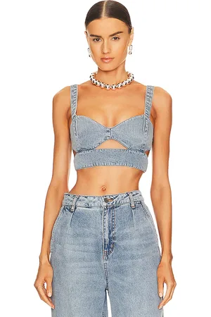 AFRM Lavera top en color denim-medium talla 1X en - Denim-Medium. Talla 1X (también en 2X, 3X, XL).