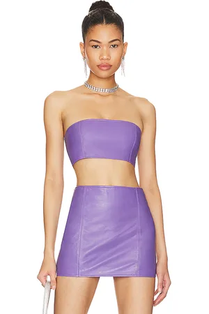 Camila Coelho Leather tube top en color lavanda talla L en - Lavender. Talla L (también en XL).