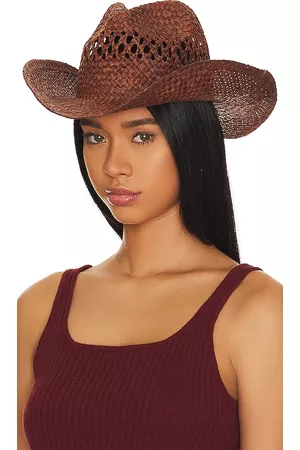 L*Space Mujer Sombreros - Sombrero remy en color marrón talla all en - Brown. Talla all.