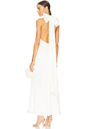 Misha Vestido largo evianna en color blanco talla L en - White. Talla L (también en M, S, XL).