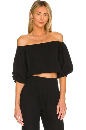 Bobi Top con hombros descubiertos en color talla L en - Black. Talla L (también en XL, XS).