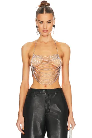 8 Other Reasons X revolve chain halter top en color metálico talla all en - Metallic Silver. Talla all.