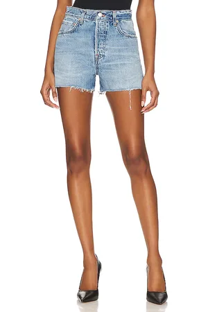 GRLFRND Pantalones cortos vintage de tiro super alto jules en color denim-medium talla 23 en - Denim-Medium. Talla 23 (también en 31