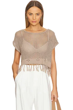 Bobi Black crochet top en color beige talla L en - Beige. Talla L (también en M, S, XL, XS).