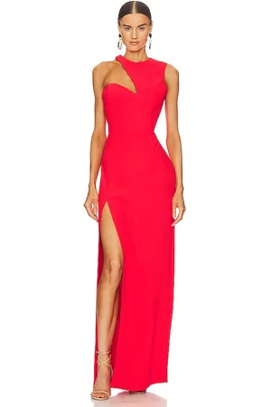 Amanda Uprichard Vestido largo gilda en color rojo talla L en - Red. Talla L (también en M, S, XL, XS).