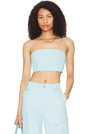BY.DYLN Top corto cooper en color bebe azul talla L en - Baby Blue. Talla L (también en M, S, XL).