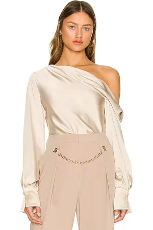 Simkhai Alice one shoulder top en color crema talla M en - Cream. Talla M (también en S).