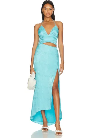 Camila Coelho Vestido jemma en color azul talla L en - Blue. Talla L (también en XL).