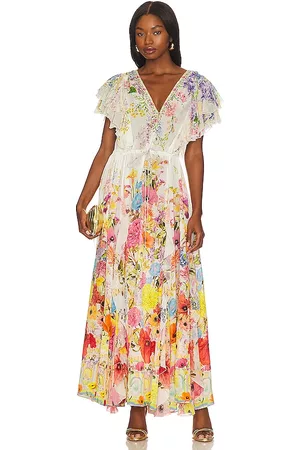 Camilla Mujer Vestidos con olanes - Vestido con volantes en color ivory talla L en - Ivory. Talla L (también en XS, M, S, XL).