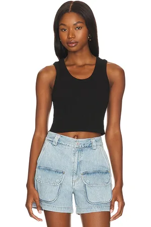 AGOLDE Camiseta tirantes recortada poppy en color talla L en - Black. Talla L (también en M, S, XL, XS).