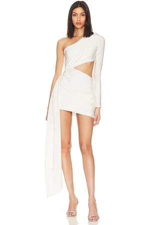 Khanums Vestido corto con un hombro al descubierto en color ivory talla S en - Ivory. Talla S (también en XS).