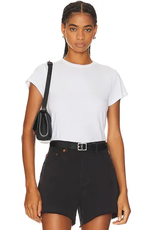 AGOLDE Camiseta encogida adine en color talla L en - White. Talla L (también en M, S, XL, XS).