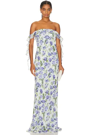 Amanda Uprichard Vestido largo marmont en color azul talla M en - Blue. Talla M (también en S).