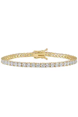 Alexa Leigh Pulsera de tenis de cristal en color oro metálico talla all en - Metallic Gold. Talla all.