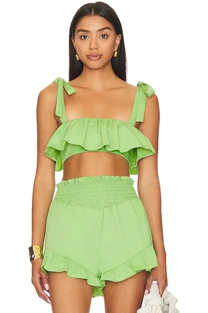 Camila Coelho Brittany crop top en color talla XL en - Green. Talla XL (también en XXS).