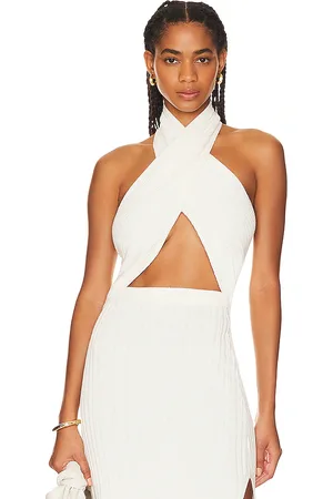 Camila Coelho Lyon top en color ivory talla L en - Ivory. Talla L (también en XL).