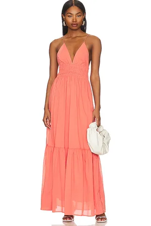 FAITHFULL THE BRAND Maxivestido palmilla en color coral talla XL en - Coral. Talla XL (también en XXL).