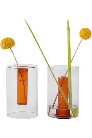 Block Design Florero de vidrio small reversible glass vase en color gris talla all en - Grey. Talla all.