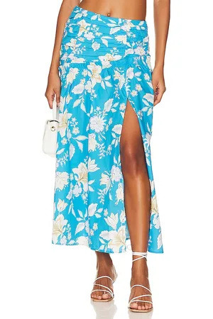 Minkpink Falda midi zinnia en color azul talla L en - Blue. Talla L (también en M, S, XL).