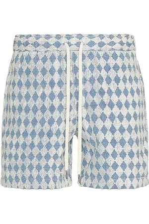 Oas Navy diamond terry shorts en color talla L en - Blue. Talla L (también en S).
