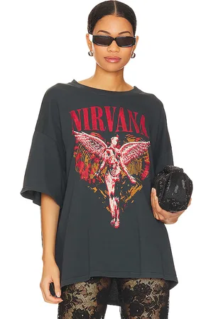 DAYDREAMER Camiseta nirvana trippy heart en color negro talla all en - Black. Talla all.