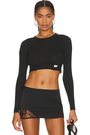 Alexander Wang Cuello redondo y manga larga en color talla S en - Black. Talla S (también en XL).