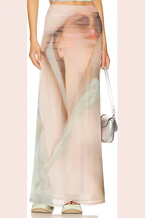AFRM Falda maxi jae en color ivory talla L en - Ivory. Talla L (también en M, XL).