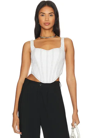 Bardot Linen corset bustier en color blanco talla 12 en - White. Talla 12 (también en 2).
