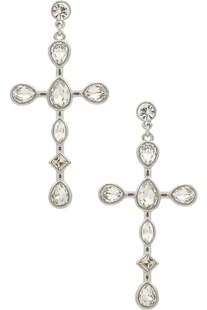 8 Other Reasons Pendientes cruzados en color metálico talla all en - Metallic Silver. Talla all.