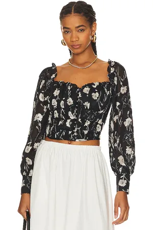 ASTR Top manga larga amber en color negro talla S en - Black. Talla S (también en XS).