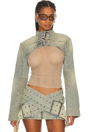 Jaded London Chamarra ultracorta assassin en color denim claro talla S en - Denim-Light. Talla S (también en XS).