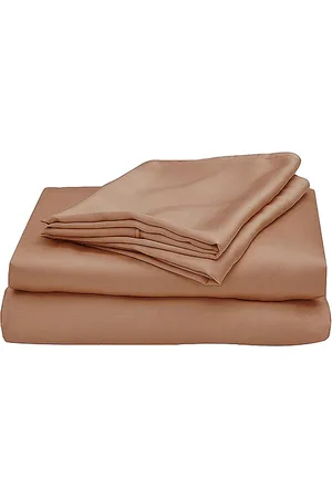 Ettitude Juego de sábanas sateen solid sheet set en color marrón talla all en - Brown. Talla all.